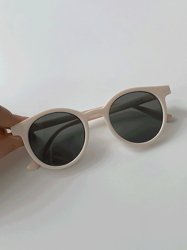 UV400 둥근 프레임 반투명 선글라스 (아이보리,블랙)